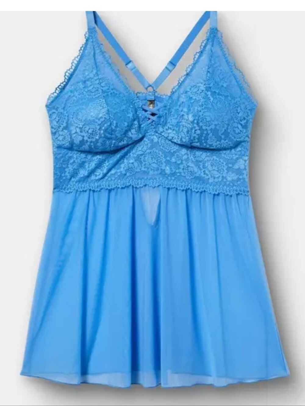 #041 Torrid 0 Simply Lace & Chiffon Babydoll - Picture 4 of 7